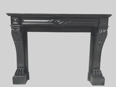 Cheminée Napoléon III a pieds griffes en marbre noir XIX siècle - Photo 1/4