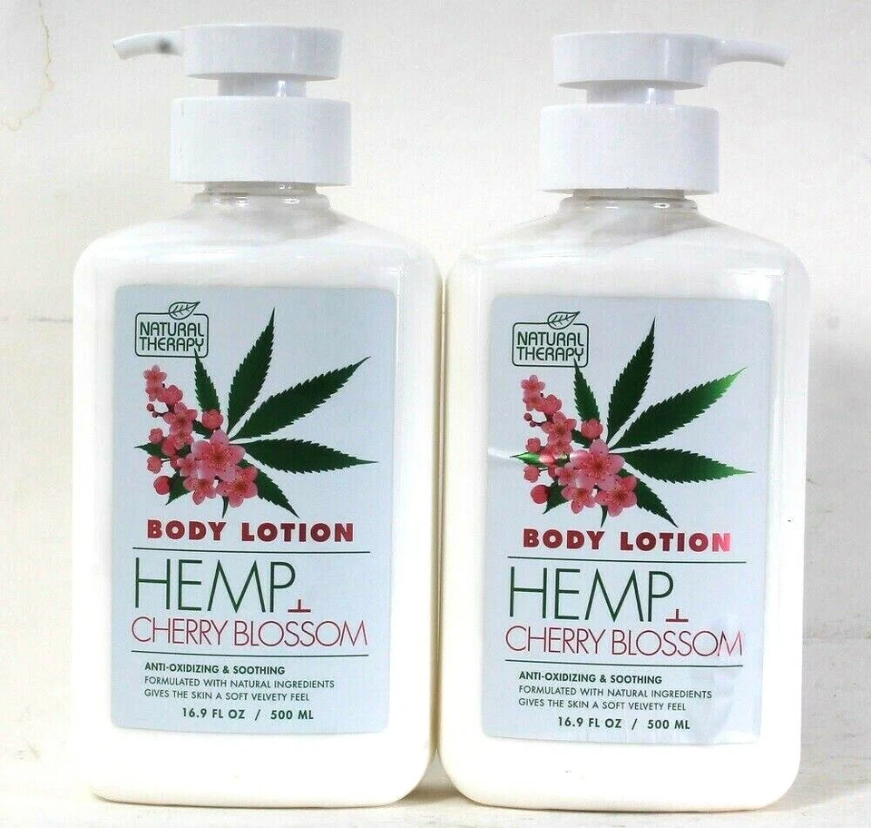 2 Bottles Natural Therapy 16.9 Oz Hemp & Cherry Blossom Soothing Body Lotion - Image 1 of 1