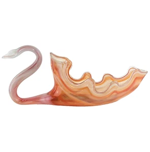 Goleta cisne de vidrio soplado a mano vintage estilo Murano maceta plato de caramelo - Imagen 1 de 19