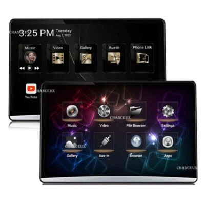 2X 13.3"Android 14 Car Headrest Monitor Touch Screen BT HDMI 8-Core WIFI USB FM - Bild 1 von 4