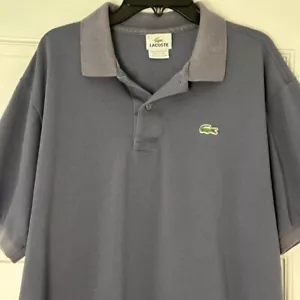 Lacoste Baumwolle Poloshirt Herren Größe 6 Extra Large XL Kurzarm Blau Grau - Bild 1 von 7