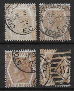 GB 1872-73 QV 6d Tonos Placa 11 Usado (4v) - Imagen 1 de 2