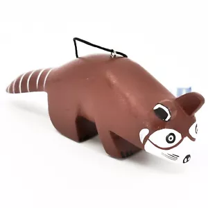 Balsa Creations Tallado a Mano Rojo Marrón Panda Pintado Madera Adorno Hecho en Nicaragua - Imagen 1 de 4