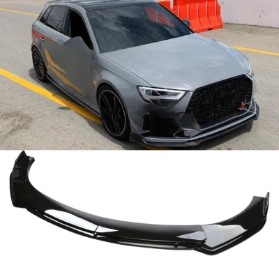 Gloss Black Car Front Bumper Spoiler Lip Splitter Body Kits For Audi A3 Quattro - Image 1 of 4