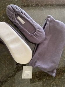 Restoration Hardware Teen Luxe BambooTravel set Slippers Black Sz 7-8 New - Picture 1 of 5