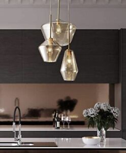 Modern 3-Light Glass Chandeliers Pendant Lamp Lighting Ceiling Fixtures For Home