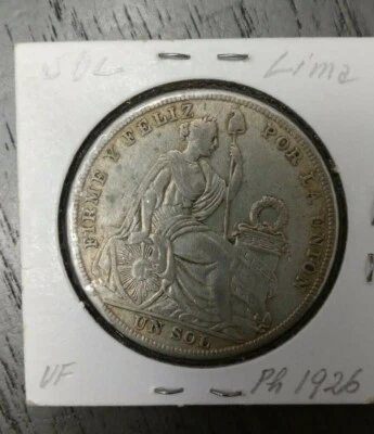 Plata Perú 1926 1 sol Foto 1 de 3