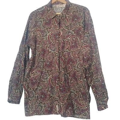 Blusa Woolrich Mujer XL Manga Larga Cachemira Granate Marrón Granate Algodón Preppy Foto 1 de 4