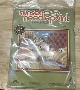 VINTAGE Sunset Needlepoint Autumn Sampler Kit #6816 di Sally Shupe - Foto 1 di 5