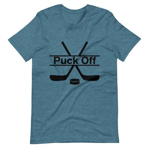 Puck Off Hockey Unisex t-shirt, gift, men, boys, women, girls - Picture 1 of 15