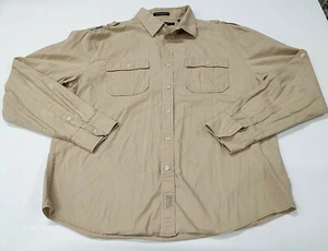 Sean John Mens Button Up Shirt Tan 2XL Long Sleeve Tailored Fit - Picture 1 of 11