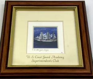 "Mini Impresión del Club de Superintendentes del Club de la Academia de la Guardia Costera de los Estados Unidos águila barca de 5" - Imagen 1 de 5