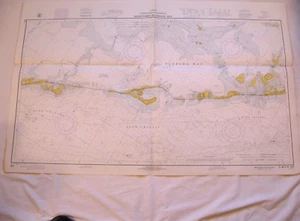 VINTAGE DOUBLE SIDED NAVIGATIONAL MAP # 851 & 852 MATECUMBE TO GRASSY KEE FL + - Picture 1 of 15