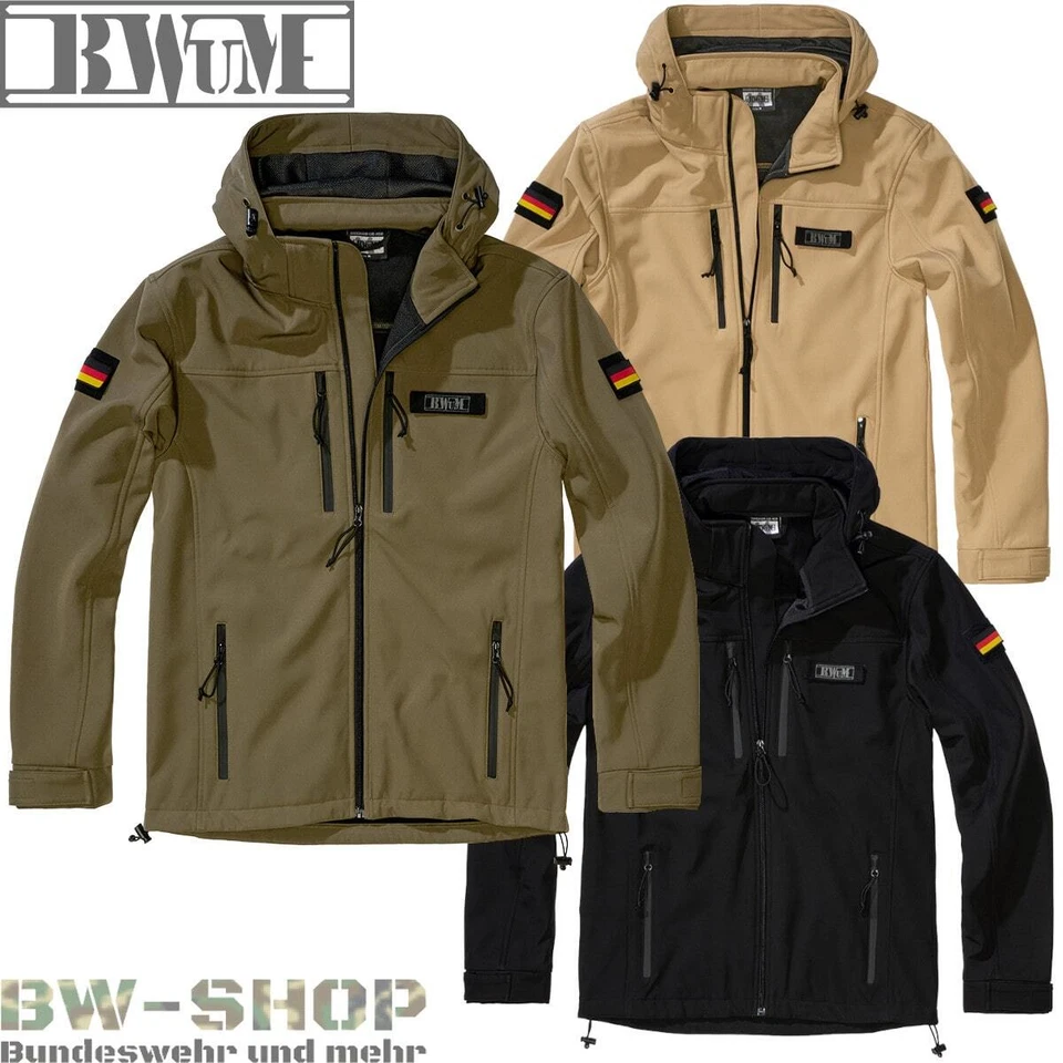 BWuM TACTICAL SOFTSHELL JACKE + PATCH & FLAGGEN BW FELDJACKE ARMY REGENJACKE - Bild 1 von 1
