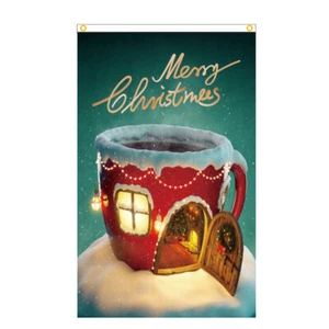 Christmas Flag Large Santa North Pole Flag 150 x 90cm 3x5ft Festival Banners - Picture 1 of 3
