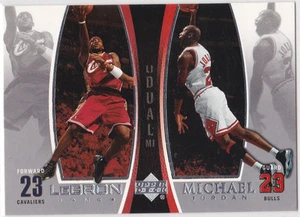Tarjeta de baloncesto LeBRON JAMES & MICHAEL JORDAN de doble inserción $$ Bulls Cavs #23 ¡LE! - Imagen 1 de 2