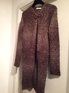 HEARTBREAKER Strickjacke Long Cardigan Strickmantal Gr. 36 D, Braun, Neu - Bild 1 von 6