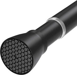 Black Adjustable Tension Curtain Rod 28-48 Inch No Drilling for Windows and Bath - Picture 1 of 12