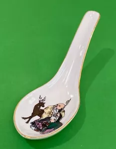 Vintage Asian Porcelain Ceramic Soup Rice Spoon Made in China - Picture 1 of 8