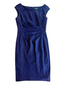 Ralph Lauren Women's Designer Luxury Navy Blue Dress - Size 6 - Picture 1 of 13