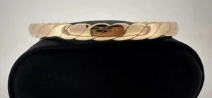Ladies Solid 9ct 375 Yellow/Rose Gold Twist Bangle 21gms - Picture 1 of 8