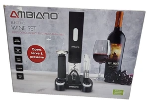 Ambiano Electric Wine Set New Open Box Corkscrew Aerator Stopper Rechargeable - Picture 1 of 9