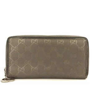 Gucci GG Imprime Interlocking G PVC Zip Around Long Wallet Gray/8BE0191 - Picture 1 of 8