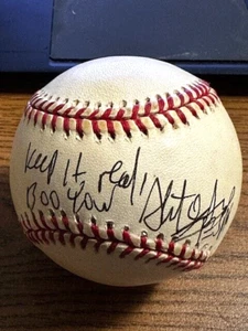 ¡BÉISBOL SOLO AUTOGRAFIADO FIRMADO POR STUART SCOTT!  ESPN!  SportsCenter!  "BOO YOW"! - Imagen 1 de 3