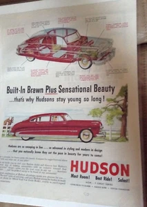 Anuncio de revista Hudson 1950 - Brawn incorporado más belleza sensacional - Imagen 1 de 1