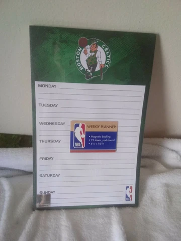 Boston Celtics - Weekly Planner pad 75 Sheets magnetic backing  6" X 9.5"  NEW Cover