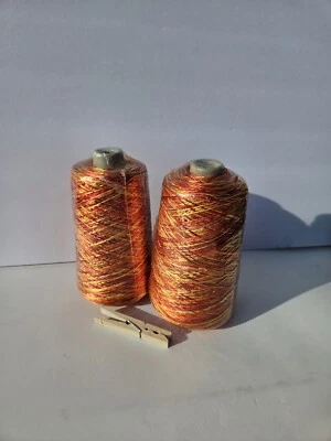Orange Yellow White Ombre Embroidery Sewing Thread 2 Pk 1 pound Total Halloween  - Image 1 of 4