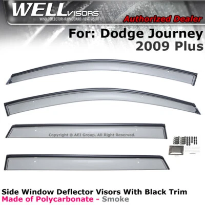 Viseras WELL para Dodge Journey 09-20 Deflectores de lluvia laterales Viseras de ventana Foto 1 de 4