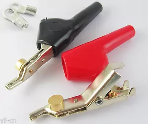 1 pair Angled Bed of Nails Butt Sets Telephone Test Clip Free Solder Red+Black - Picture 1 of 6