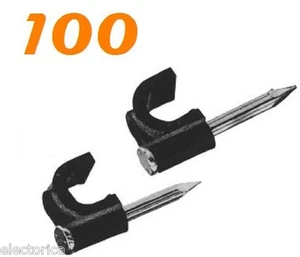 100 X RG6 RG59 NAIL WALL CLIPS RG-6 COAX WIRE CABLE OTA COAXIAL SATELLITE HD TV - Picture 1 of 3