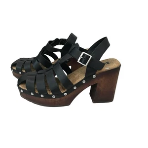 Korks Whitney Platform Fisherman Sandal Heels Black CottageShoes Women’s Sz US 6 - Picture 1 of 6