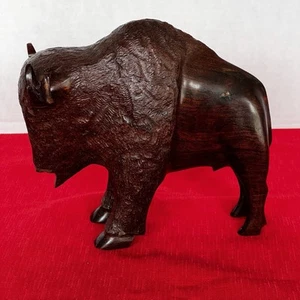 Desert Ironwood Hand Carved Buffalo Solid Wood Heavy 8.5” *repaired Horn - Bison - Picture 1 of 18