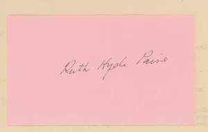 Ruth Hyde Paine Oswald Friend Signed Index John Kennedy JFK Assassination - Picture 1 of 1