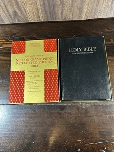 Holy Bible Giant Print Edition King James Version Red Letter Edition 1973 Nelson - Picture 1 of 14
