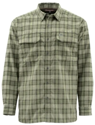 Simms Fishing ColdWeather LS Shirt Large Covert Plaid Warm Grid Fleece NEW! - Image 1 of 4