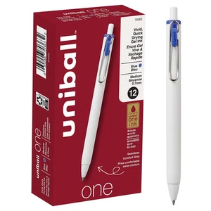 uni-ball one Retractable Gel Pens Medium Point 0.7mm Blue Ink Dozen (70363) - Picture 1 of 6