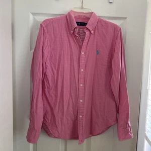 Ralph Lauren Sport Damen rosa Hemd mit Knopfleiste Preppy Country Club Größe Medium - Bild 1 von 10