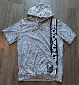 Ecko Unltd - Shortsleeve Hoodie White and Black - Mens Size Small  - Picture 1 of 15