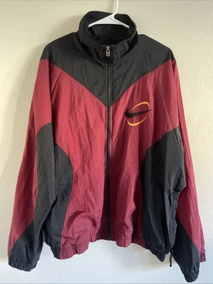 Chaqueta cortavientos vintage Nike para hombre grande bloque de color años 90 cremallera completa Swoosh Foto 1 de 4