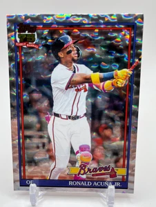 2026 Topps Series 1 Ronald Acuna Jr 1991 Baseball Crackle Foil #T91-84 - Afbeelding 1 van 2