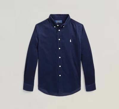 NUEVO CON ETIQUETAS Polo Ralph Lauren Niños Grandes Azul Marino Algodón Pana Camisa Talla XL (18-20) Foto 1 de 4