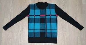 Suéter Geométrico De Colección Años 90 Tejido con Cable Elástico Cuentas Vacaciones Navidad Festivo S - Imagen 1 de 9