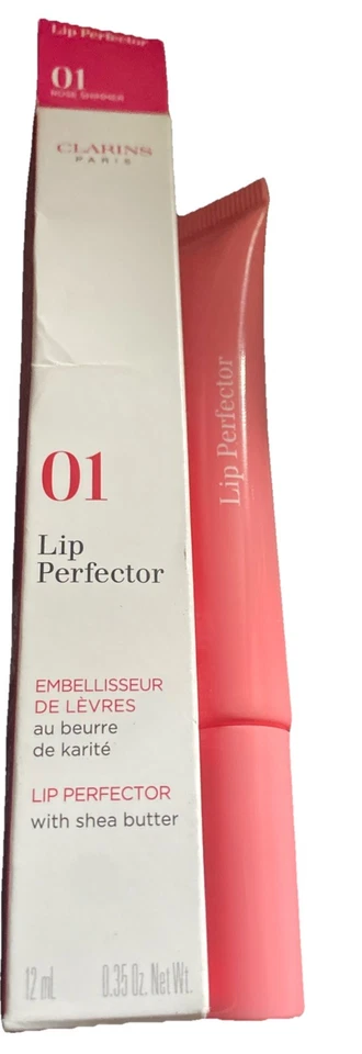 Clarins Natural Lip Perfector Tamaño Completo 01 ROSE SHIMMER (NUEVO EN CAJA) Foto 1 de 2