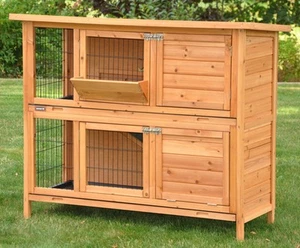 XL Kaninchenstall Hasenstall Kleintierstall Meerschweinchen Cookie 122 cm natur - Bild 1 von 9