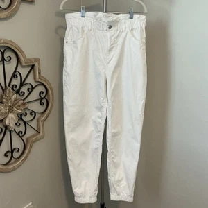 Bolsa de papel Express Jogger cintura súper alta sarga suave pantalones blancos talla M - Imagen 1 de 11