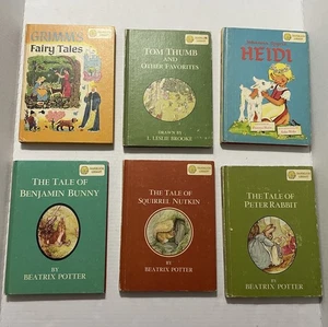 Dandelion Library Vintage Books Lot Of 6 Flip Stories Babar Beatrix Potter 1960s - Picture 1 of 8